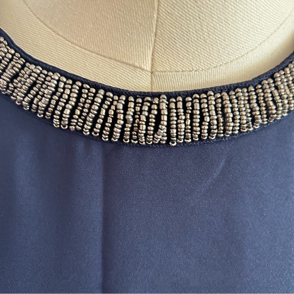 EUC Astr Asymmetrical Tank Top/Blouse Sheer Lined Beaded Neck Line Size M - Picture 11 of 15